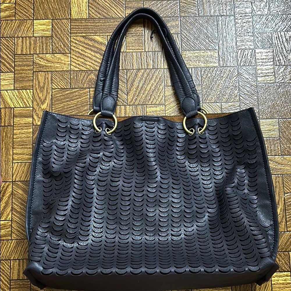 Anthropology Navy Tote Bag